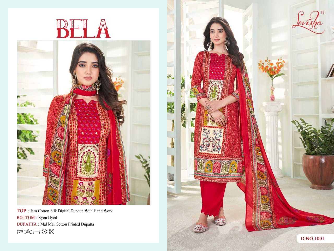 Bela By Levisha Jam Cotton Silk Digital Dress Material Wholesale In India